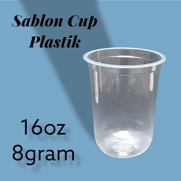 Sablon Gelas Cup Plastik Cup PP Oval 16oz 8gram BSM Cetak Logo