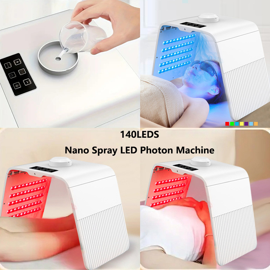 7 Colors LED Photon Machine With Nano Spray Beauty Salon Home Use Face Body LED Mask PDT Machine