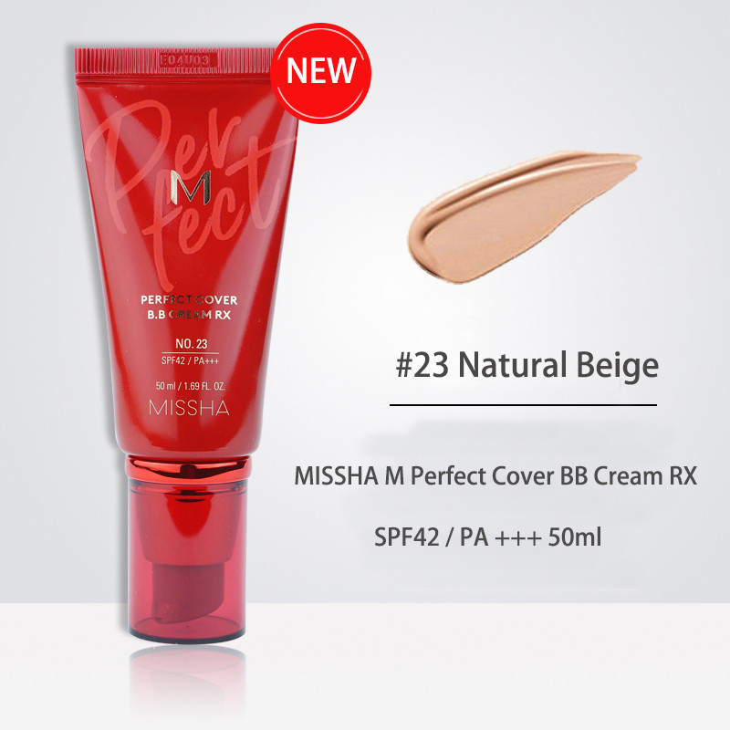 MISSHA M Perfect Cover BB Cream RX #23 Natural Beige Korean Liquid Foundation Long Lasting