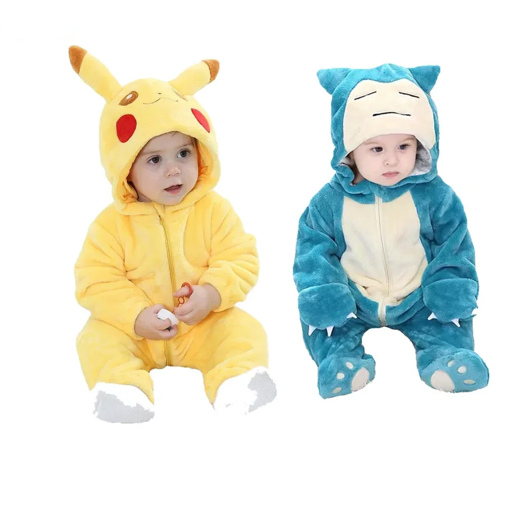 TAKARA TOMY Pokemon Snorlax Pikachu Onesies Kigurumi Baby Romper Anime Cosplay Funny Cosutme