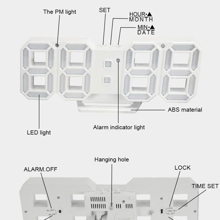 Jam Meja Led Digital 3D Clock Jam Dinding Tembok Terlaris