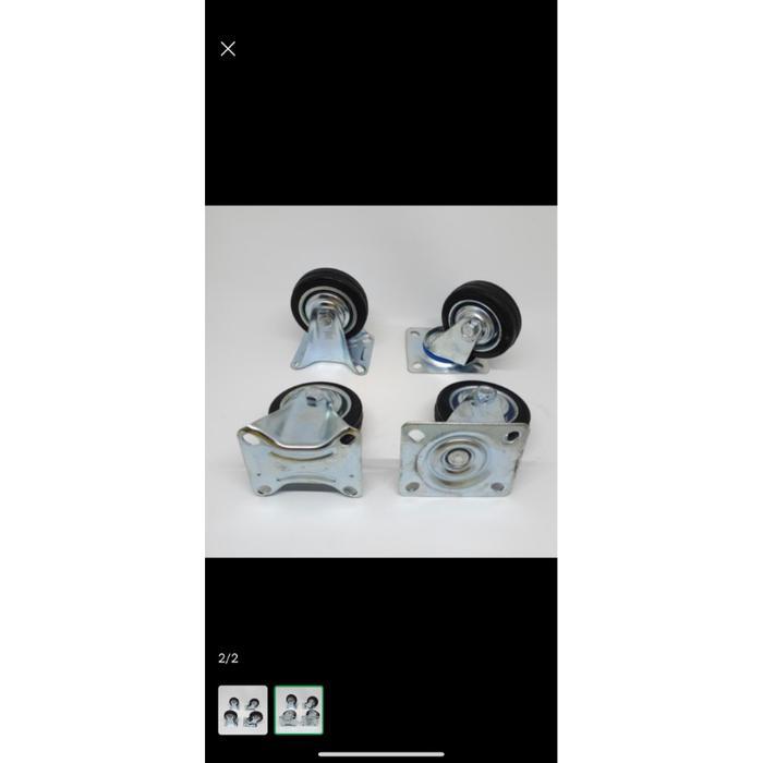 Roda Etalase 3 Inch / Roda Trolley / Roda Karet ( 2 Inch Hidup 2 Inch Mati )