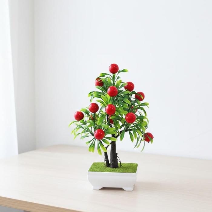 "New" Tanaman Hias Dekorasi Buah Plastik Import Bunga Hias Flower Pohon Buah Mini Dekorasi Rumah