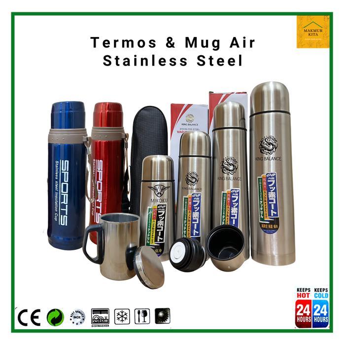 TERMOS AIR PANAS DINGIN STAINLESS STEEL 200 350 500 750 1000 ML / THERMOS GELAS MUG STENLIS / BOTOL