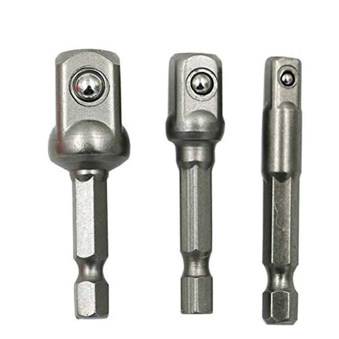 Set Adapter Mata Bor Kunci Shock Impact 1/4 3/8 1/2 Inch Drill Bit Adaptor Hex Shank Chrome Vanadium