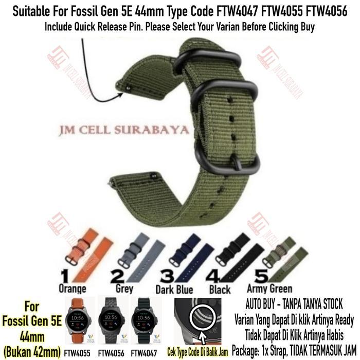 Terlaris Best Quality 100% Original Tali Jam Strap Fossil Gen 5E 44Mm Ftw4047 Ftw4055 Ftw4056 -