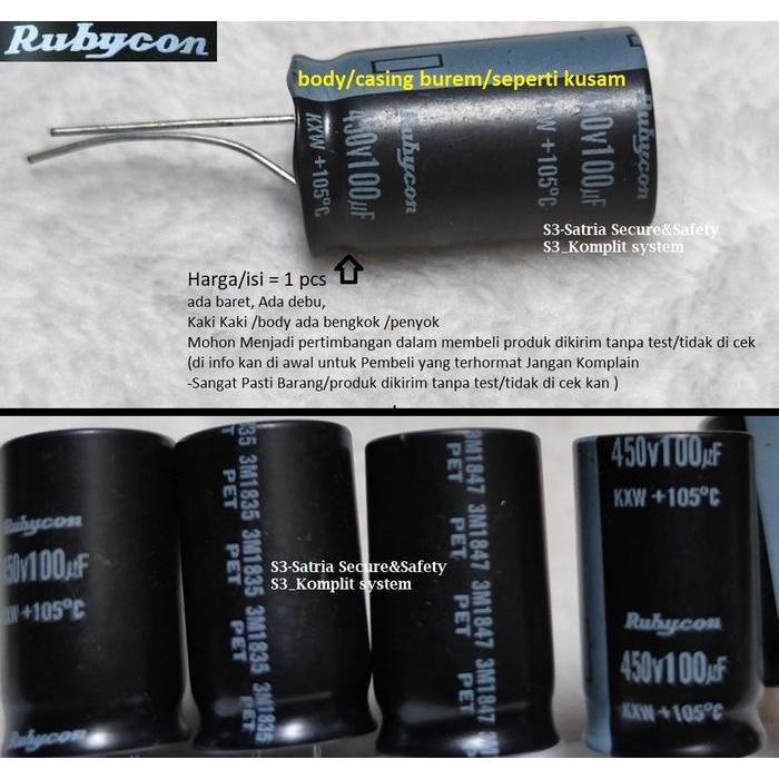 Rubycon Elko 100Uf 450V Elco 100 Uf 450 Vol V 450Vol 100Uf450V Populer
