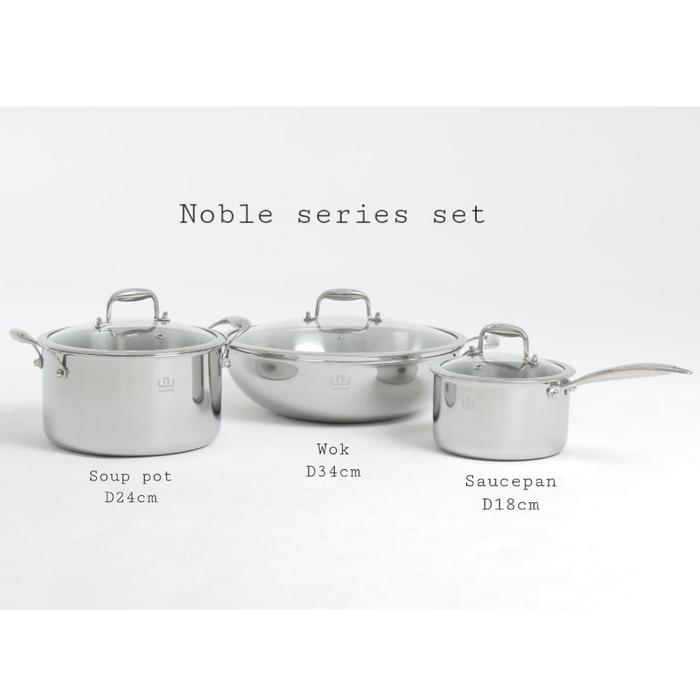 Nuclad Noble Series Set Stainless Steel Wok Sus 304
