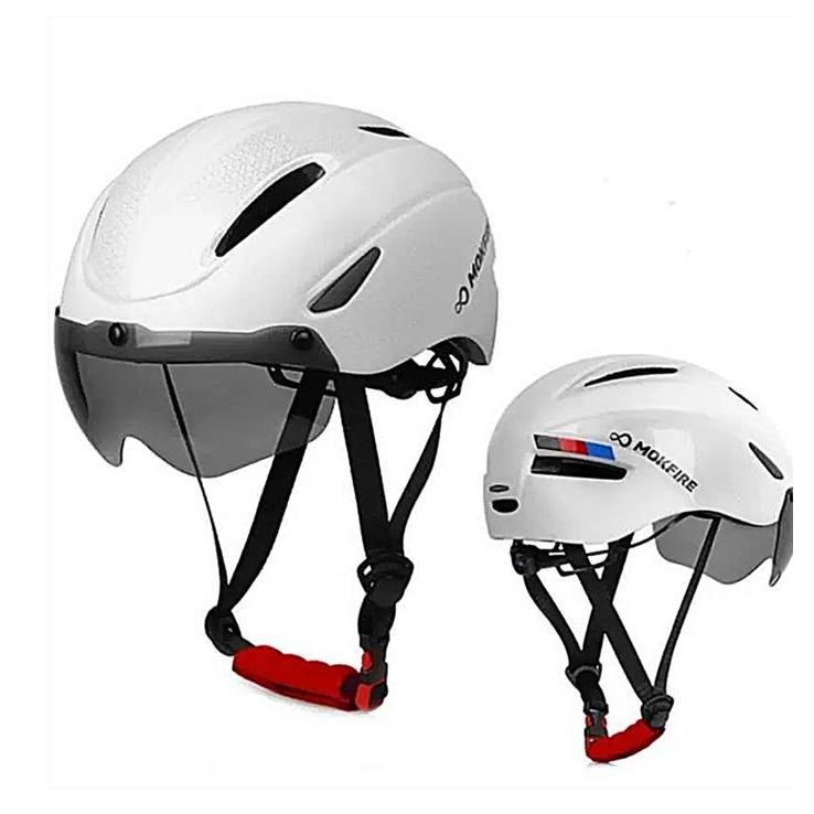 Helm Sepeda ROCKBROS WT-018 Bike Helmet With Glasses White L. 28767