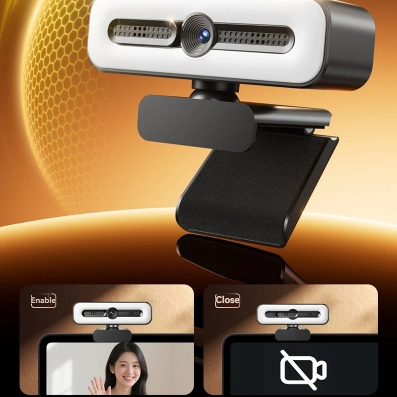 Lenovo 4K HD Mini Webcam Portable 1080P Webcam With Microphone Light Laptop Desktop Computer For