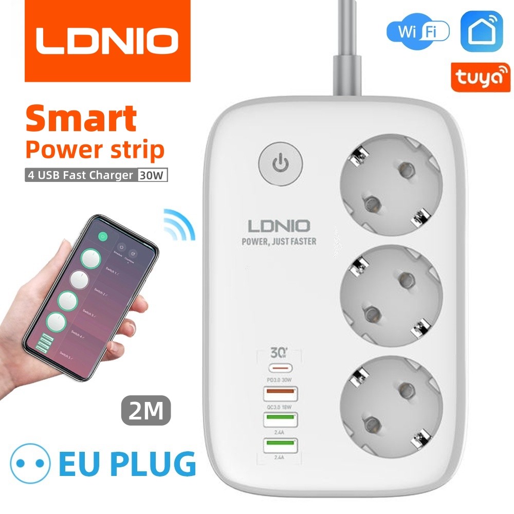 LDNIO Smart Power Strip KR EU Outlet Socket Adapter Tuya Smart Life APP Remote Control Wifi Smart