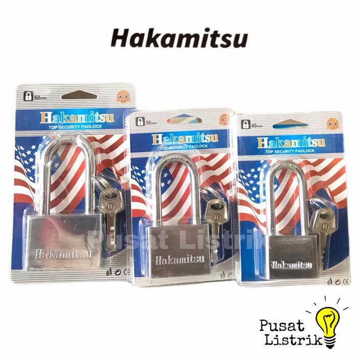 "New" Gembok Putih Stainless 40mm 50mm 60mm Leher Pendek Panjang Hakamitsu