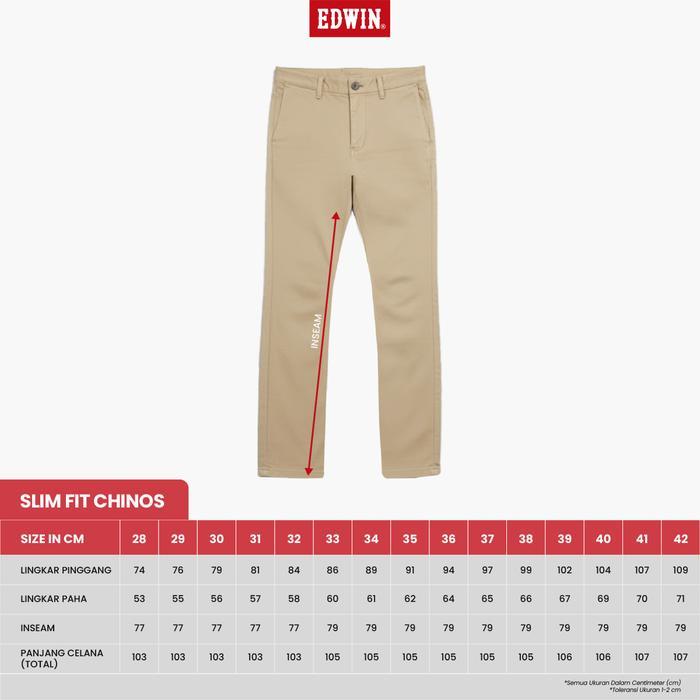 Edwin Jeans - Celana Panjang Chinos Pria Slim Fit Ferando Dark Grey Celana Chino Pria Selvedge