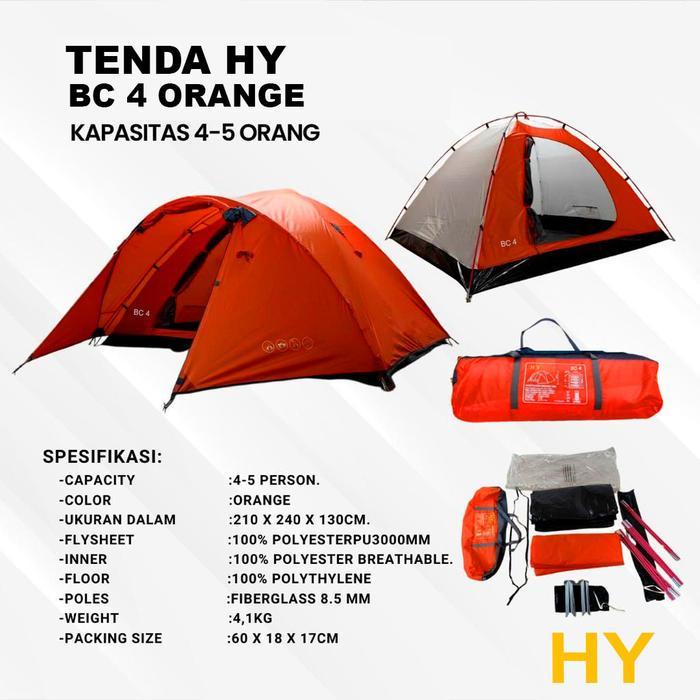 Tenda HY series BC 4 doubel layer kap 4-5 orang Camping