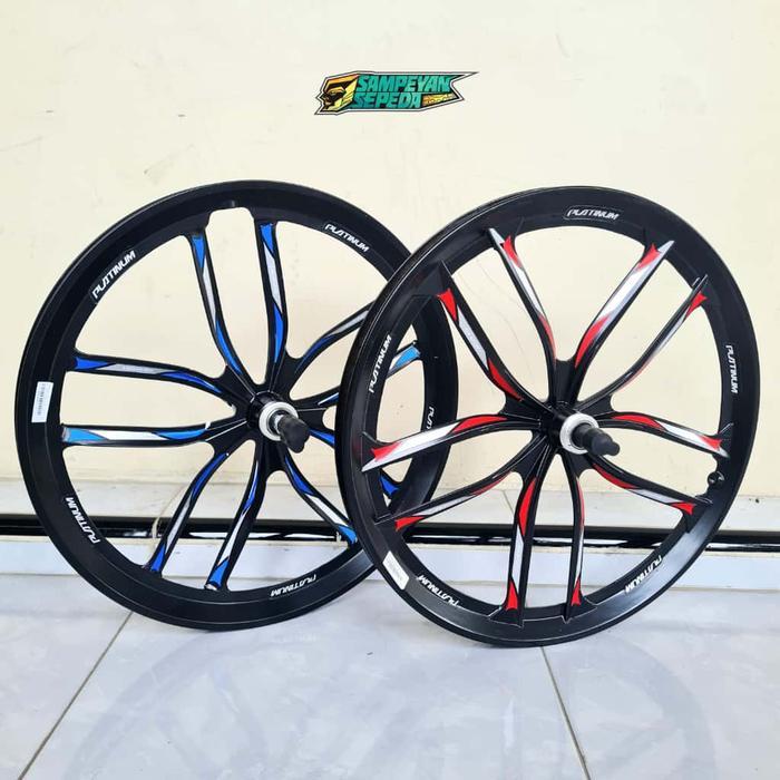 Velg Sepeda BMX 20 Inch Platinum Super CW Racing Bintang Sepasang Untuk Sepeda Bmx Anak Variasi