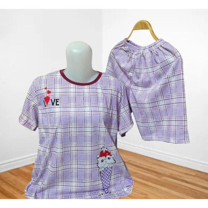 Babydoll Setelan Celana Pendek Hotpant Santai BahanKAOS Baju Tidur Adem/BAJU TIDUR WANITA DEWASA