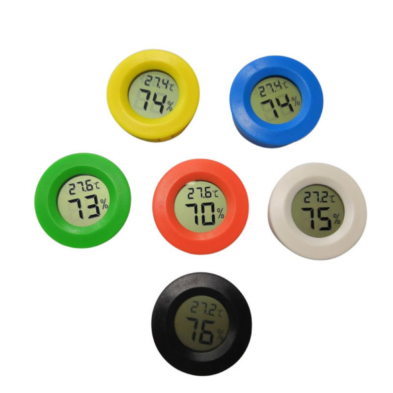 -50~ +70°C Mini LCD Digital Thermometer Hygrometer Round Temperature Humidity Tester Sensor Detector