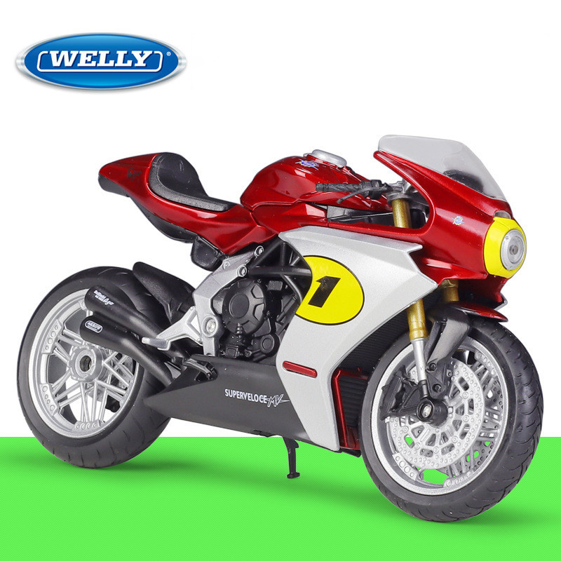 WELLY 1:12 MV Agusta Superveloce Ago 2022 Simulation Alloy Motorcycle Model Shock Absorbers Collecti