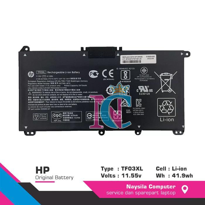Baterai TF03XL Original HP HSTNN-LB7X HSTNN-LB7J HSTNN-UB7J IB7Y