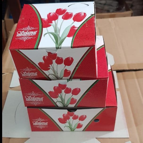 Dus Box Snack Kotak Kue Roti Dus Kue Motif 12x12 12x14 12x16