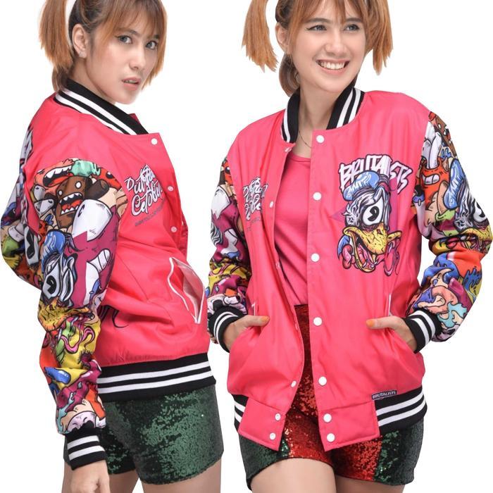Jaket Wanita Parasut Waterproof Jacket Bomber Varsity Baseball Keren