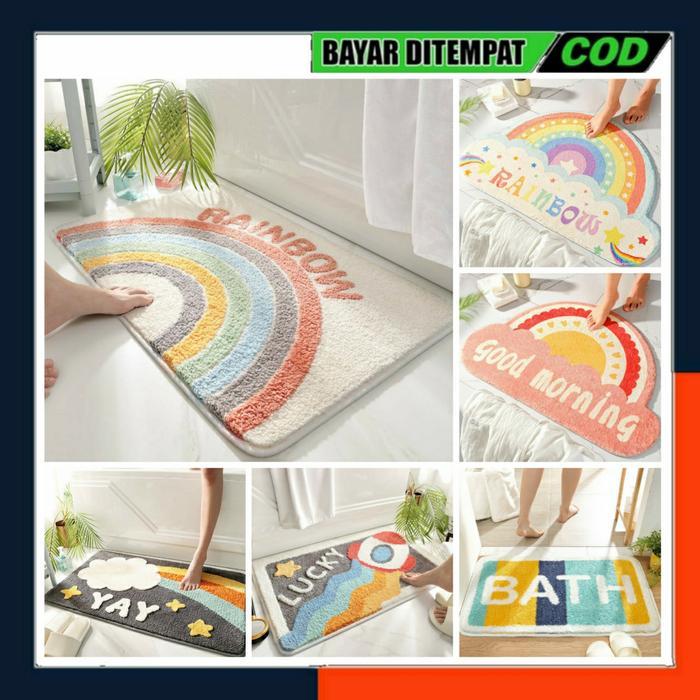 KESET ALAS KAKI RAINBOW ALAS KAKI DAPUR KAMAR MANDI RUANG TAMU PELANGI