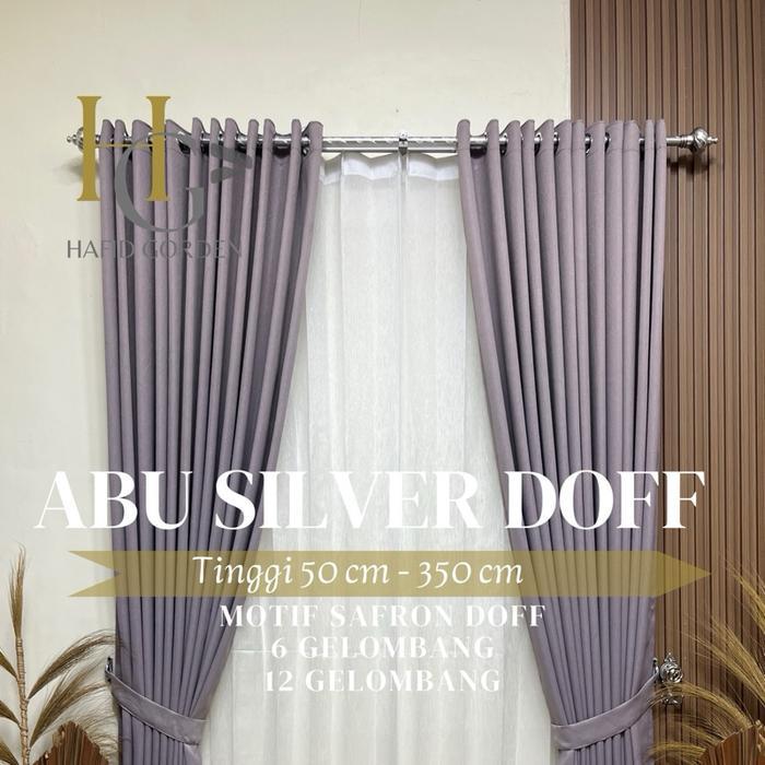 [ WARNA ABU SILVER DOFF ] GORDEN MINIMALIS POLOS MOTIF SAFRON TIMBUL GORDEN BLACKOUT JENDELA