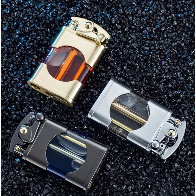 Zorro New Kerosene Lighter Rocker Arm Flint Grinding Wheel Ignition Transparent Oil Tank Creative