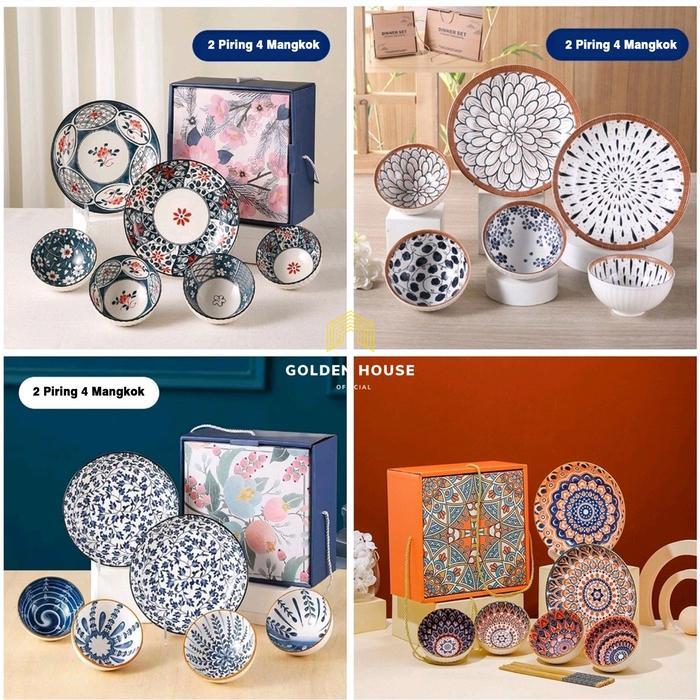 Mangkok set premium peralatan makan Souvenir Mangkok set Japaness