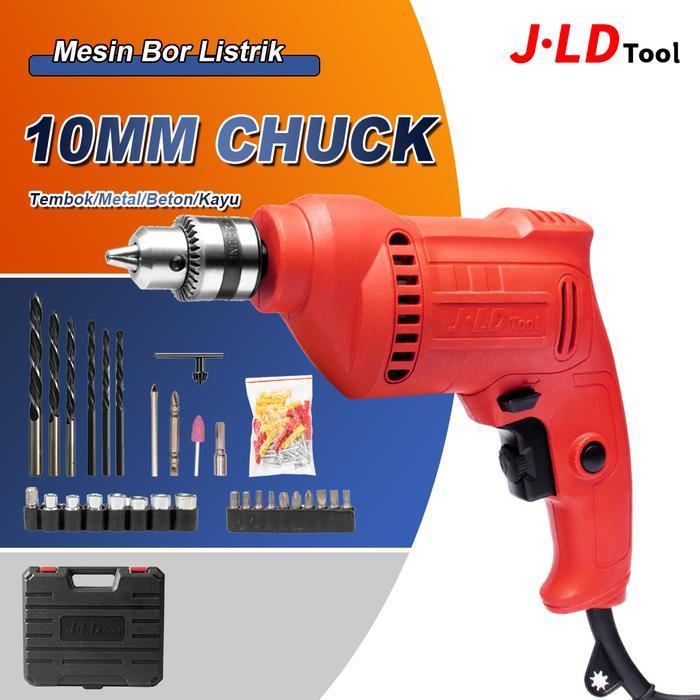 Jld Mesin Bor Listrik J10-3 380W Dengan Mata Bor 10Mm Kecepatan 3200Rpm Bisa Bolak Balik Alat Bor