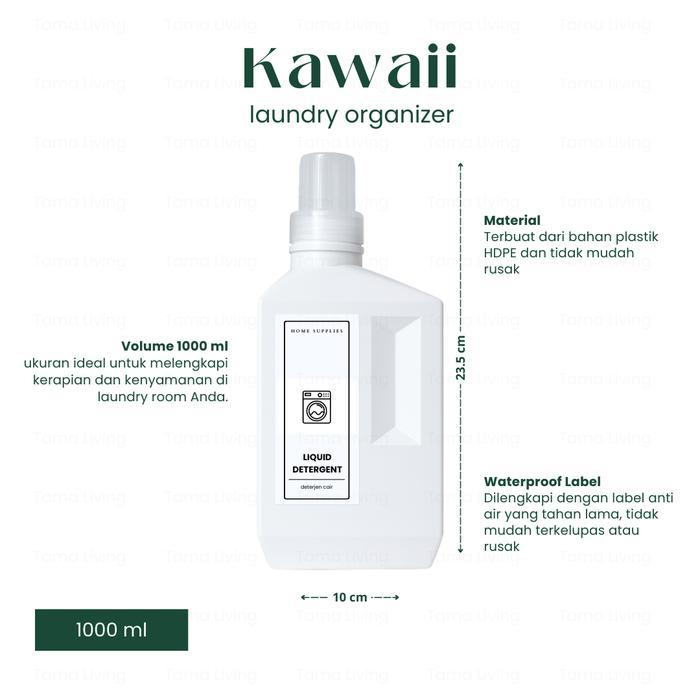 TAMA LIVING Kawaii Botol Refill Deterjen Laundry Organizer Botol Sabun Laundry Botol Refill Sabun