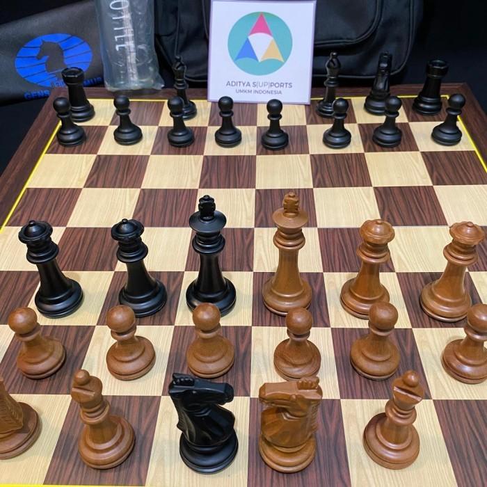 Set Catur Kayu Sawo Model Kuda STAUNTON Papan Standar Percasi Koleksi Kualitas Bagus Eksklusif