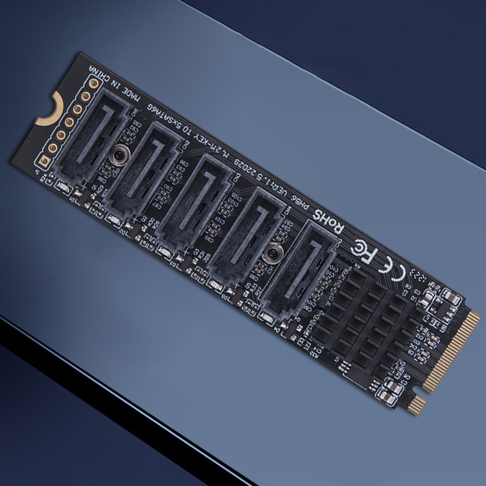 M.2 MKEY PCI-E Riser Card M.2 To SATA 3.0 Expansion Card NVME To SATA Converter 6Gpbs SATA3.0