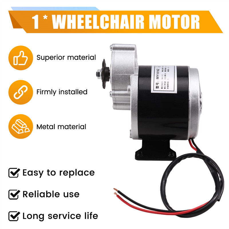 Auto My1016Z 12V 250W Gear Reduction Electric Motor With 9 Tooth Sprocket Brushed 9 Tooth Sprocket