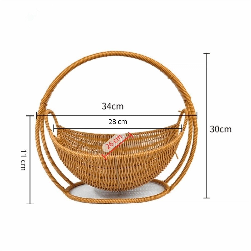 Imitation Rattan Rattan Basket Woven Candy Snack Storage Storage Basket Decorative Storage Bowl