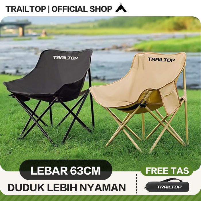 TrailTop Kursi Lipat Outdoor Kursi Santai Kain Oxford Bangku Lipat Kursi Lipat Portable