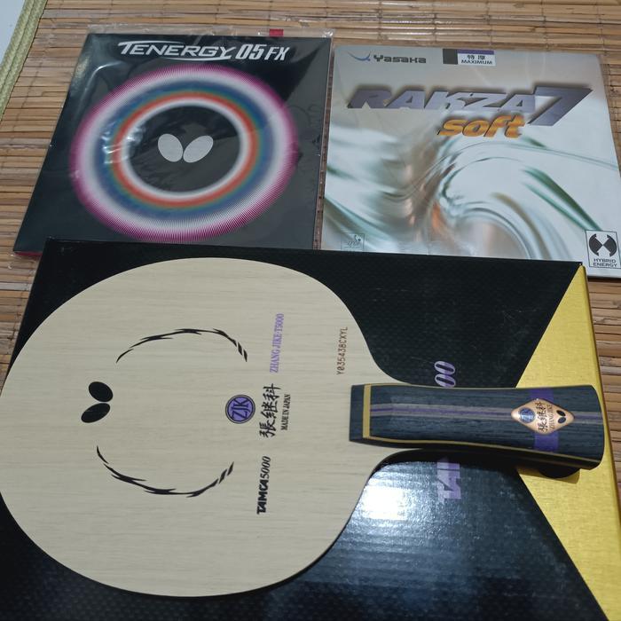 PAKET BATS TENIS MEJA BUTTERFLY ZHANG JIKE TAMCA 5000 PLUS TENERGY ORIGINAL