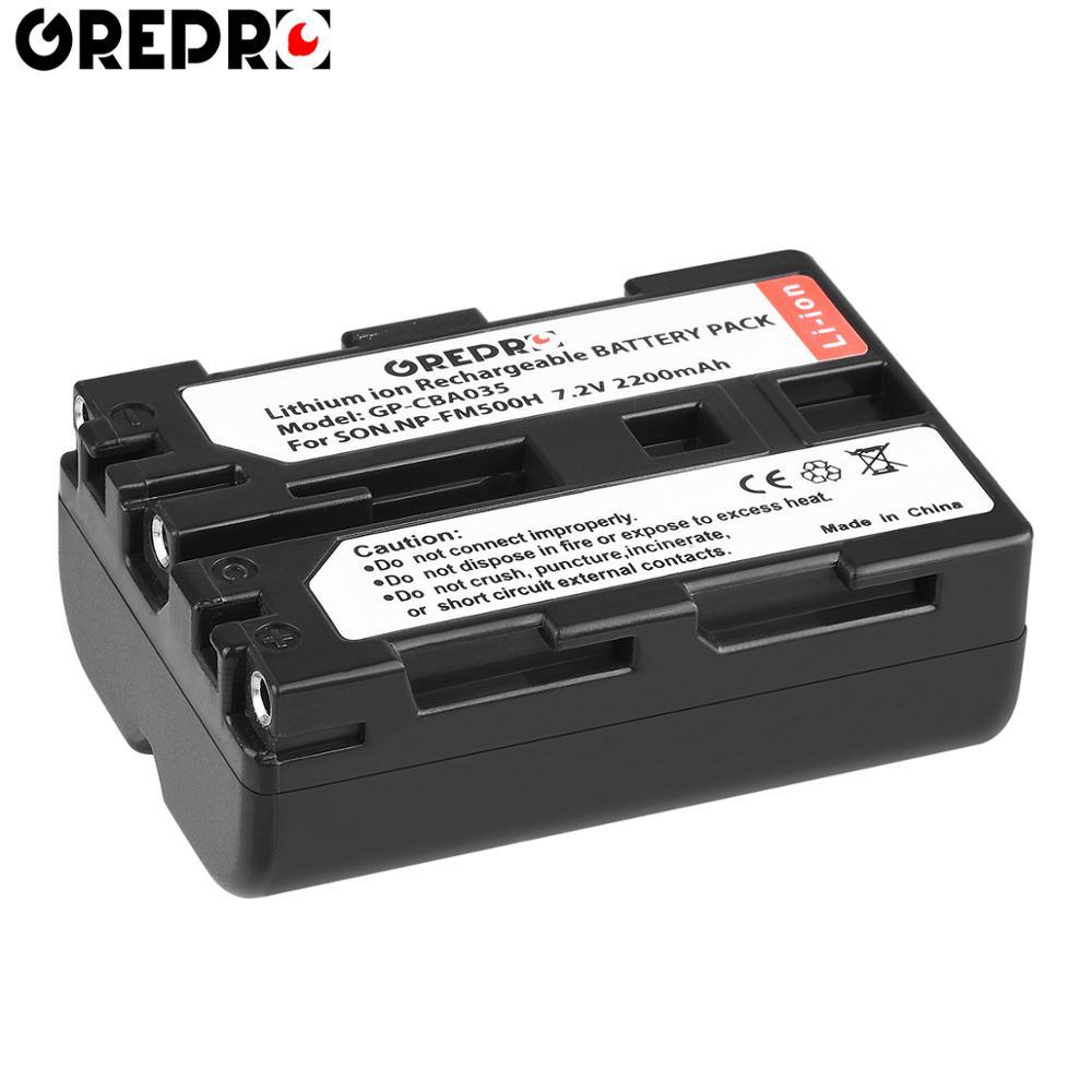 2200mAh NP-FM500H NP FM500H Battery + LED Dual USB Charger with type-C port for NP-F550 NP-FM50 Sony