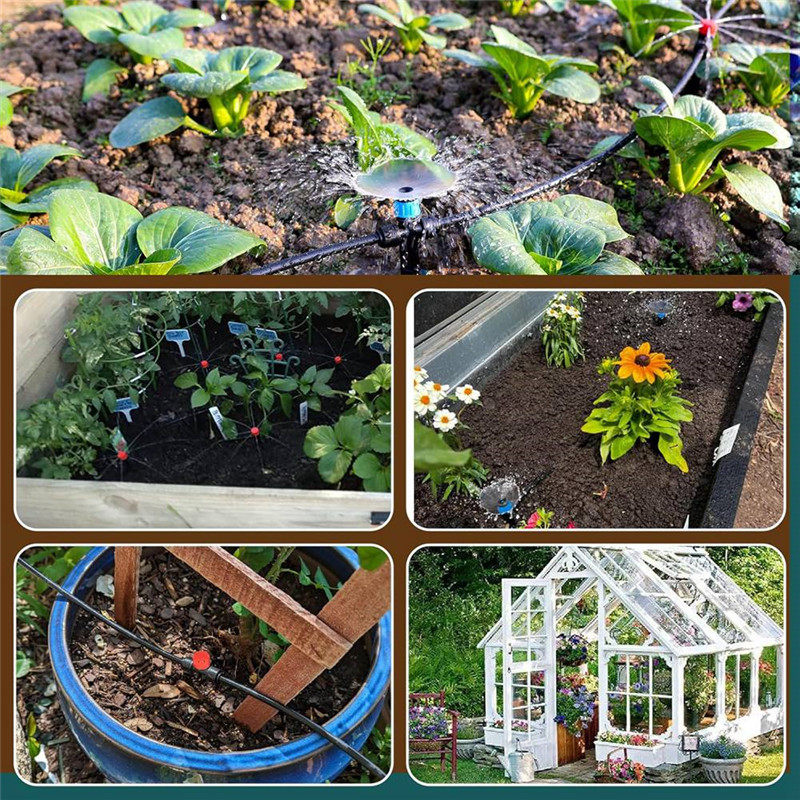 Drip Irrigation System Irrigation Kit Watering System For Outdoor Plants 1/4 Irrigation Tubing Drip