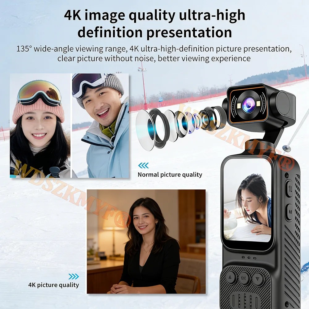 4K Portable Camera Motorized Rotation 4K camera,Video Recorder Sports Camera Vlog Camera suitable