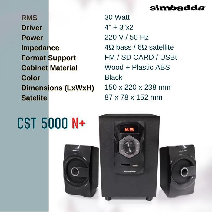 Speaker Simbadda Cst 5000 N+ Simbada 5000N+ Bisa Bluetooth Radio Remot Speker Redy Stok