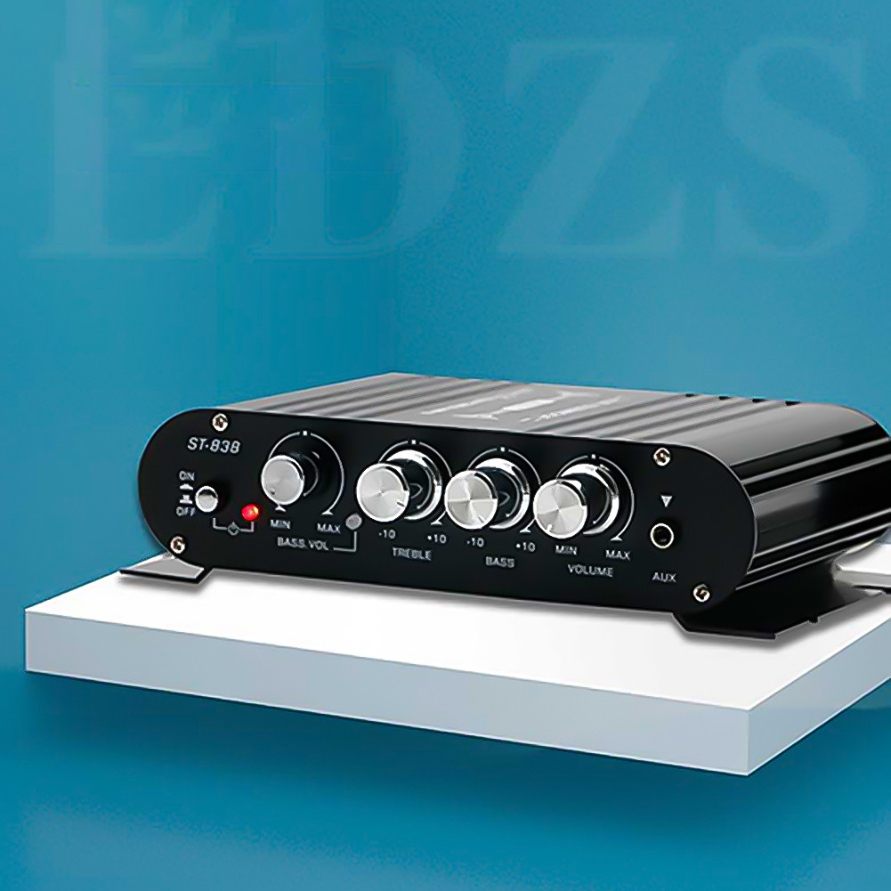 ST-838 HiFi 2.1 Channel Power Amplifier Bass and Treble Adjustment 80W*2 Stereo Bass Sound Amp Audio