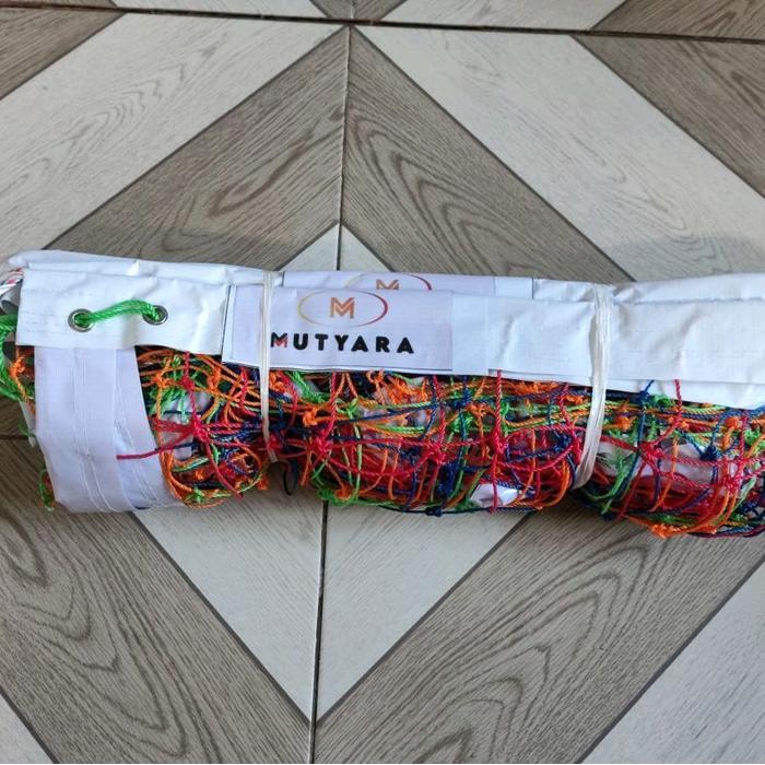 NET RAINBOW MUTYARA FULL PITA VOLI SUPER BAGUS ORIGINALITY 9,5 METER X 100 CM DENGAN KAIN ATAS