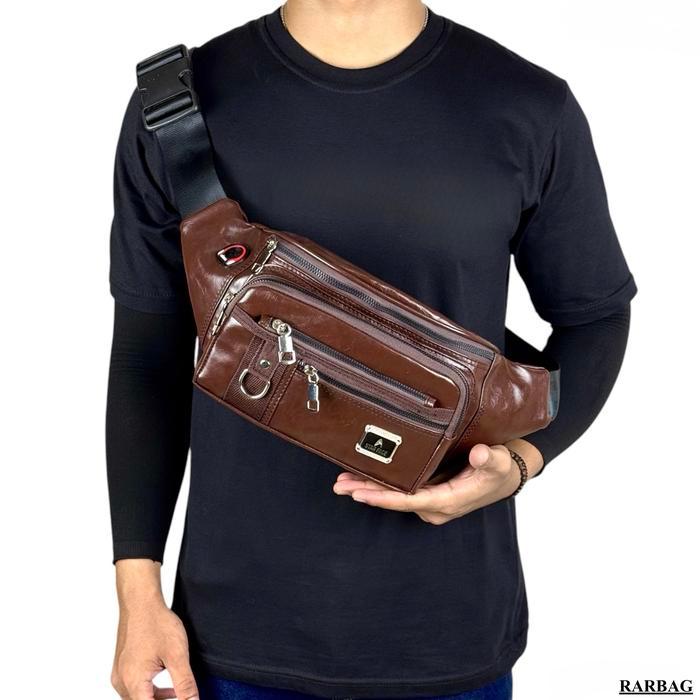 Eiger - Tas Pinggang Kulit Pu Rdp Ukuran Besar Starface Waistbag Tas Selempang Bahu Pria Wanita