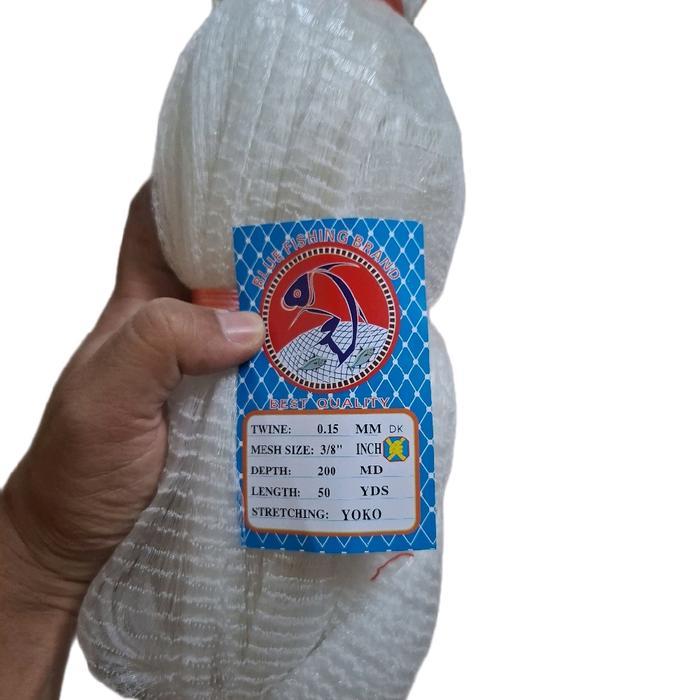 Jaring ikan kecil 3/8 inchi 200md/50 yds jaring ikan lunjar ikan wader jaring bahan anco