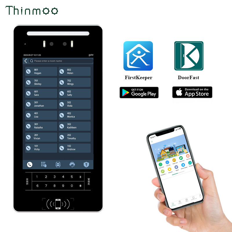 Thinmoo Android 11 11 Inch Face Recognition Video Door Phone Outdoor Access Control Biometric 1080P