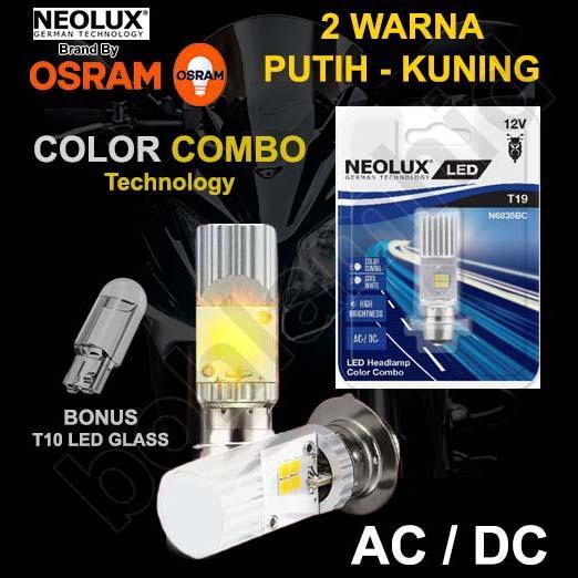 LED Motor NEOLUX T19 OSRAM SCOOPY 2011-2012 2 Warna Putih Kuning H6 Ac Blade