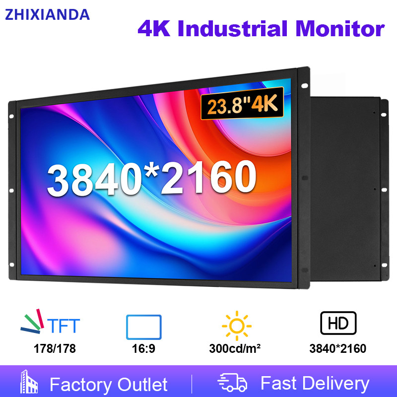 Factory Price 23.8 24 Inch FHD 4K 3840*2160 VESA Panel Mount Open Frame PCAP Touch Screen Monitor