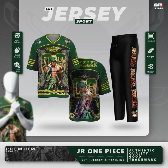 Premium JR ONE PIECE Set Jersey Anime One Piece Oversize Pria Wanita Celana Training Panjang Baju