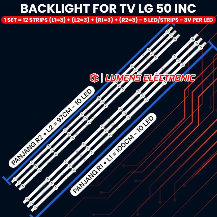 BACKLIGHT TV LG 50 INCH 50LN5100 50LN5400 50LN5700 50LA6200 50LA6130 LAMPU BL LED 50LN 50LA 3V